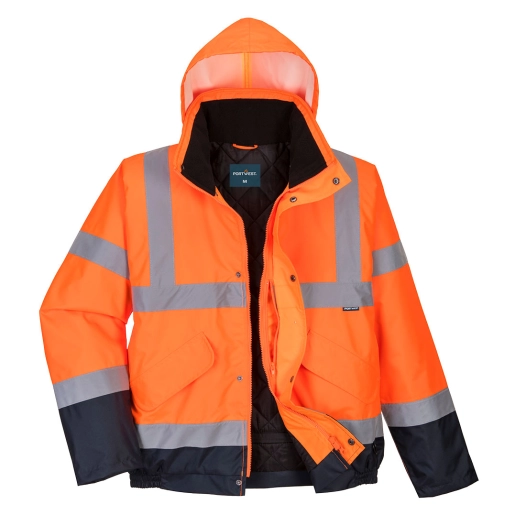 blouson hv bicolore - taille xs - orange/marine - portwest