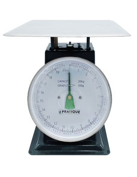 1 Balance De Cuisine Mecanique 20 Kg Plateau Plat Inox : 25 X 25 Cm - LE PRATIQUE