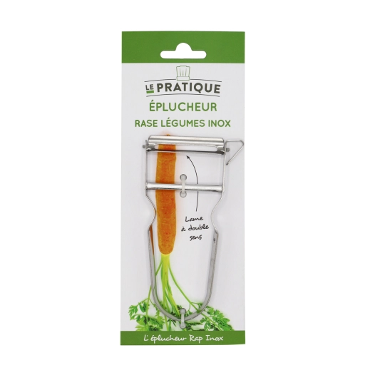 1 Eplucheur Rase-Legumes Inox Lame Acier Inox - LE PRATIQUE