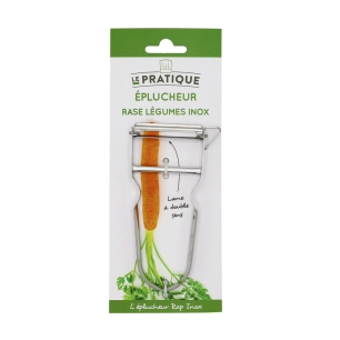1 Eplucheur Rase-Legumes Inox Lame Acier Inox - LE PRATIQUE