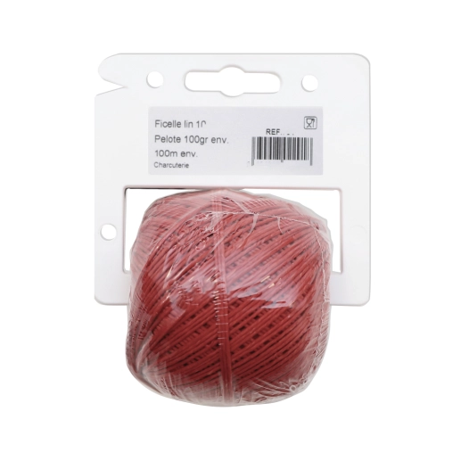 Ficelle lin Rouge Charcuterie 100 Gr 100 M 3.5/3 - LE PRATIQUE