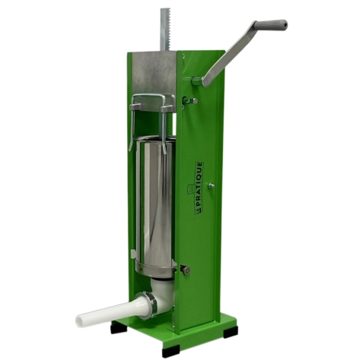 Poussoir A Saucisse Vertical 5 L Cylindre Inox, Double Vitesse Et Livré Avec 4 Entonnoirs (Ø 15, 23, 29, 38 Mm) - LE PRATIQUE