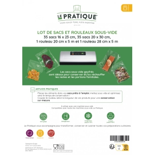 1 Pack Consommables Sous Vide 70 Sacs & 2 Rouleaux - LE PRATIQUE