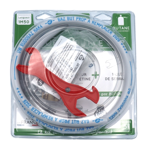 Kit Tube Souple 6 X 12 5 Ans 1,50 M + Detendeur Butane + Tetine + Clé Multifonction - LE PRATIQUE