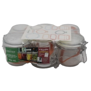 Bocaux A Armature 350 Ml Ø85 Mm Pack 6 + 10 Etiquettes - LE PRATIQUE