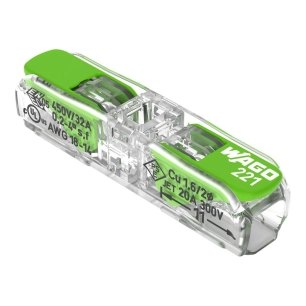 borne wago 221 g inline 2x4mm²