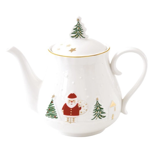 coffret theiere en porcelaine en boit 85 cl - let it snow - pozzi milano spa