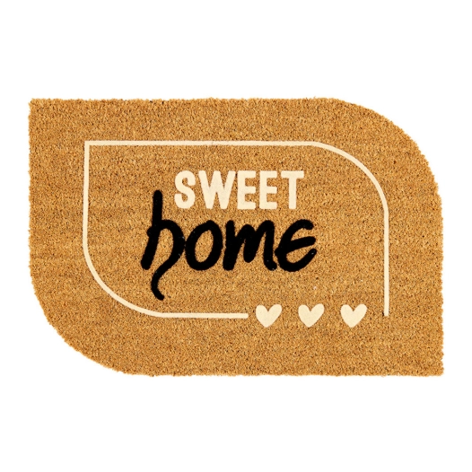 paillasson 100% coco, flocage design sweet home, 60 x 40 cm