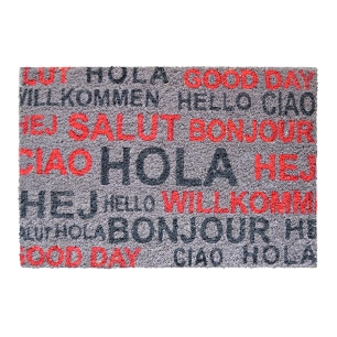 paillasson en noix de coco peinte avec motif de bienvenue, 60 x 40 cm