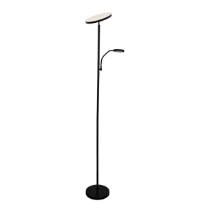 lampadaire led dencel, 30+6 w, 3cct dim 3000 lm, noir, ø25 x 175 cm