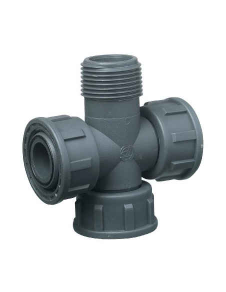 Union croix à écrous tournants 3 femelle et 1 mâle 26 x 34