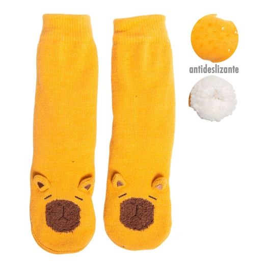 chaussettes capibara antidérapantes avec doublure douce en voile transparent, pointures 30 à 35