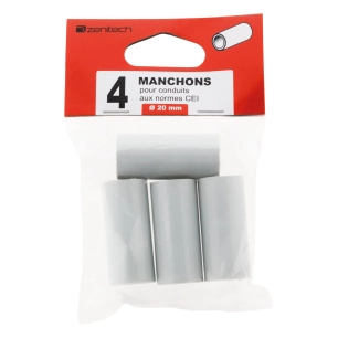 4 manchons pour conduits Ø 20mm - gris