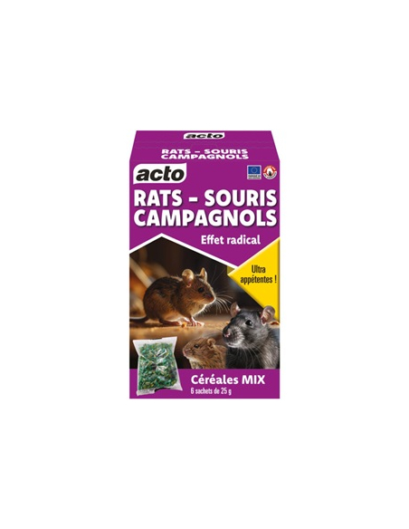 acto céréales mix rats souris campagnols 6 x 25 g - acto