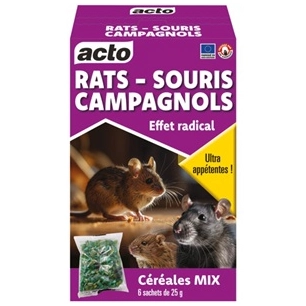 acto céréales mix rats souris campagnols 6 x 25 g - acto