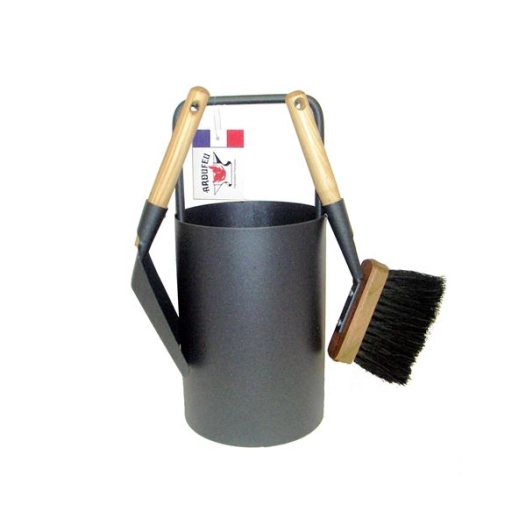 seau kit de nettoyage pour poãªle - pelle - balayette - gris givrã© - ets devaux