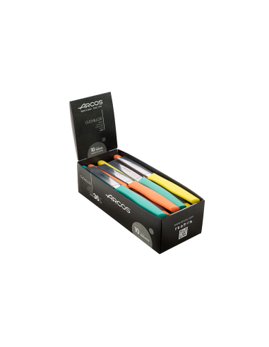 couteaux d'office série nova, couleurs assorties, présentoir 36 pièces