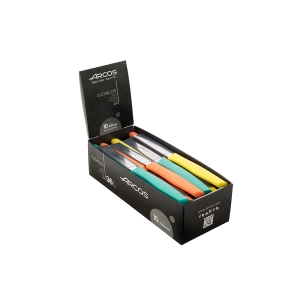 couteaux d'office série nova, couleurs assorties, présentoir 36 pièces