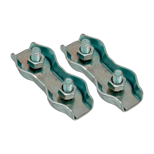 serre-câble plat double sjt02, 4 mm, galvanisé, blister 2 unités