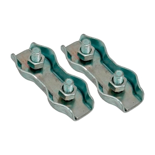 serre-câble plat double sjt02, 4 mm, galvanisé, blister 2 unités