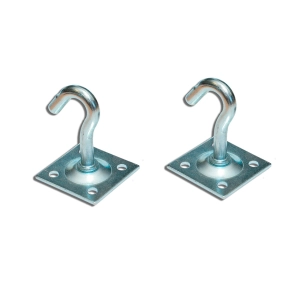 crochet fixe 8 x 55 mm avec plaque 45 x 45 mm ap07 zingué, blister 2 unités