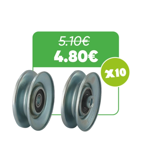 lot de 10 poulies à gorge en v sur roulement adaptable pour ayp roper ,husqvarna, jonsered et partner.