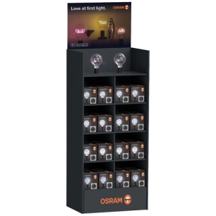 prã©sentoir lampes ã  poser avec ampoules ã  messages x16 - osram