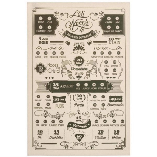 torchon les annees de mariage ecru 48x72 - sde ld