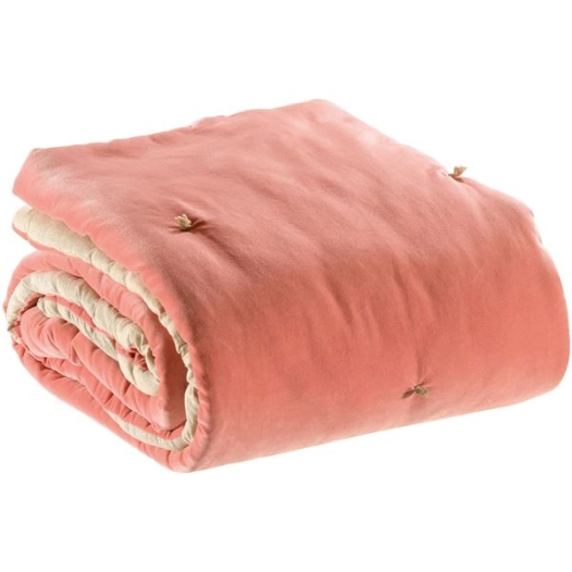 plaid points noues elise peche 140x200 - sde ld