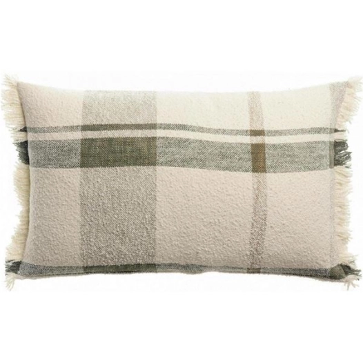 coussin jacquard jane multico olive 40x65 - sde ld