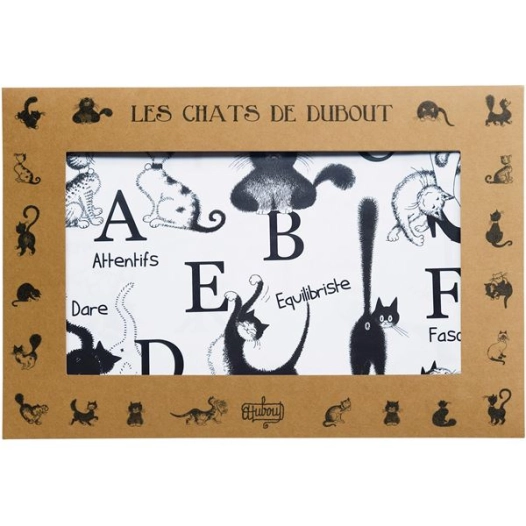 lot de 4 sets dubout abecedaire noir/blanc 30x45 - sde ld