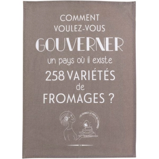 torchon gouverner et fromages gris 50x70 - sde ld