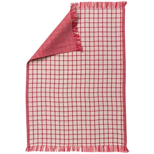 torchon recycle aden blanc/rouge 50x70 - sde ld