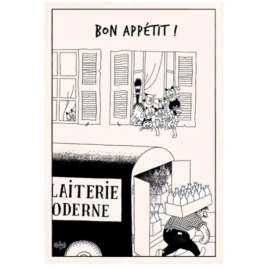 torchon dubout fenetre bon appetit ecru 48x72 - sde ld