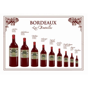 torchon bouteilles bordeaux blanc 48x72 - sde ld