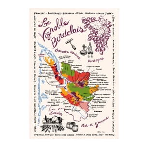 torchon la carte des bordeaux ecru 48x72 - sde ld