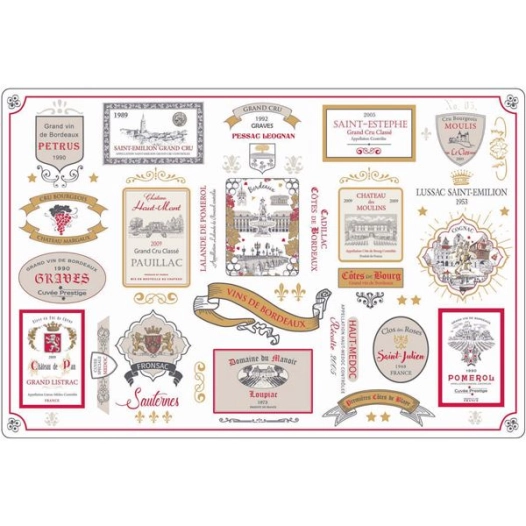 set de table multi etiquettes bordeaux multico 30x45 - sde ld