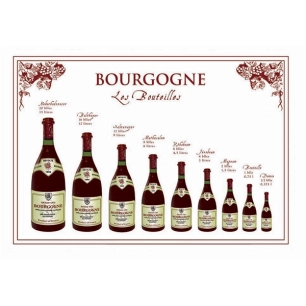 torchon bouteilles bourgogne blanc 48x72 - sde ld