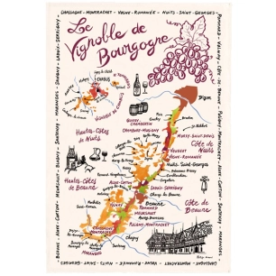 torchon la carte des bourgognes ecru 48x72 - sde ld