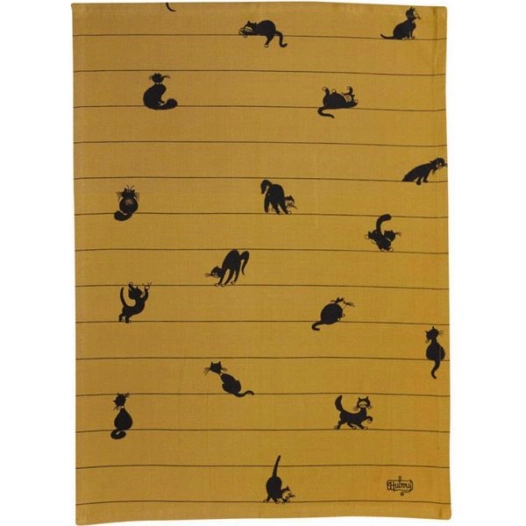 torchon dubout partition de chats cannelle 50x70 - sde ld