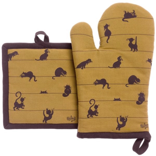 lot gant/manique dubout partition de cha cannelle 18x28 - sde ld