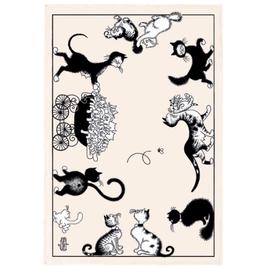 torchon dubout chats farandole ecru 48x72 - sde ld