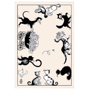 torchon dubout chats farandole ecru 48x72 - sde ld