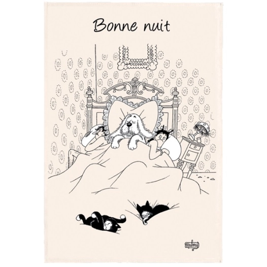 torchon dubout bonne nuit ecru 48x72 - sde ld