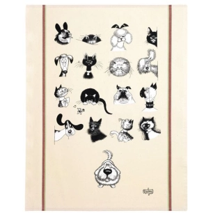 grand torchon dubout multi portraits ecru 60x80 - sde ld