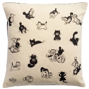coussin dubout les chatons ecru 45x45 - sde ld