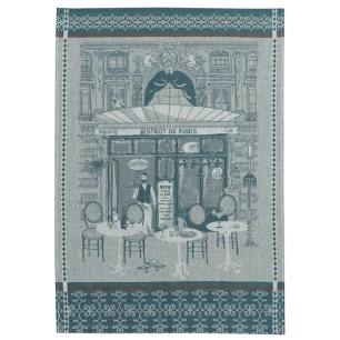 torchon jacquard bistrot bleu 50x70 - sde ld