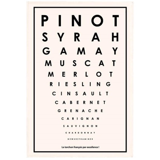 torchon test cepages francais ecru 48x72 - sde ld