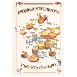 torchon carte fromages ecru 48x72 - sde ld