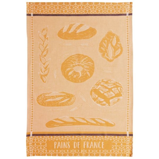 torchon jacquard les pains ocre 50x70 - sde ld